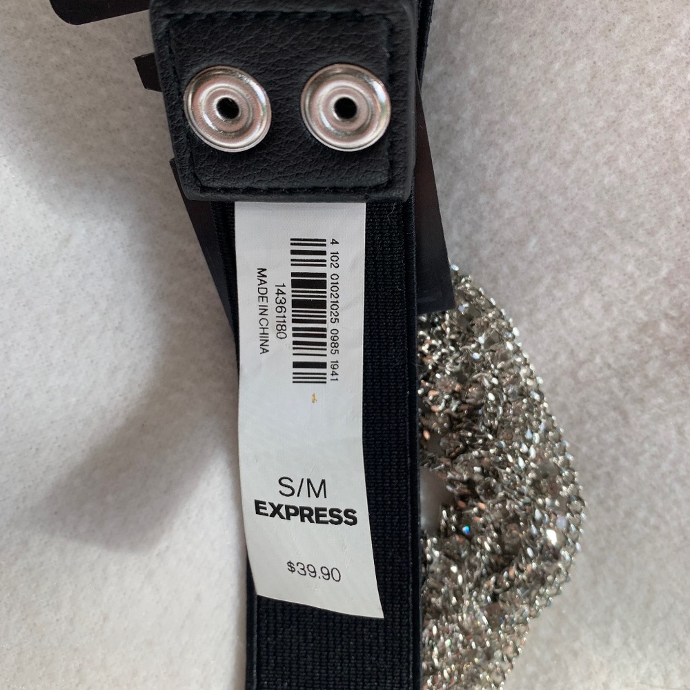 Express Rhinestone Stretch Belt - Picture 4 of 13